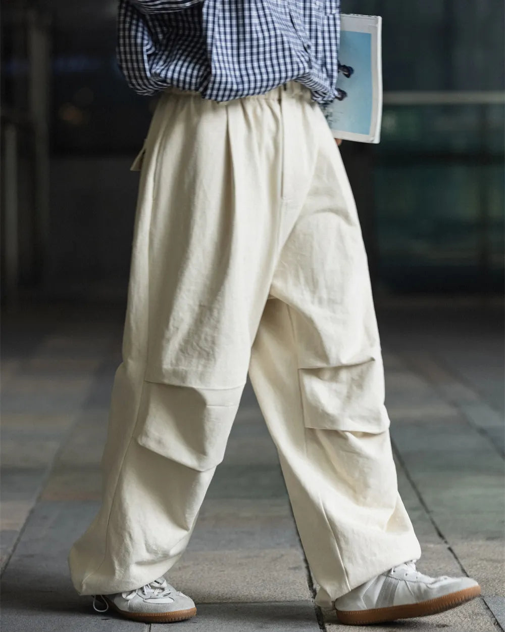 WIDE COTTON CARGO PANTS W1881