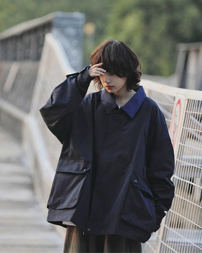 COLLAR CONTRAST WORK JACKET W1940