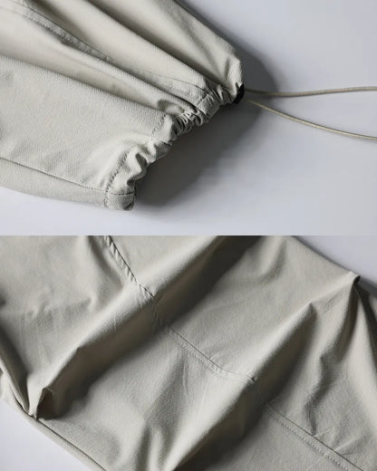 STRETCH NYLON WIDE CARGO PANTS W1862