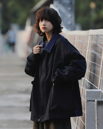 COLLAR CONTRAST WORK JACKET W1940