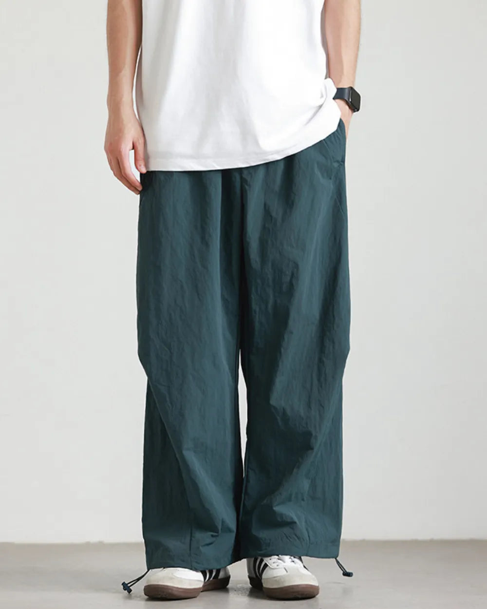 NYLON WIDE EASY PANTS W1822