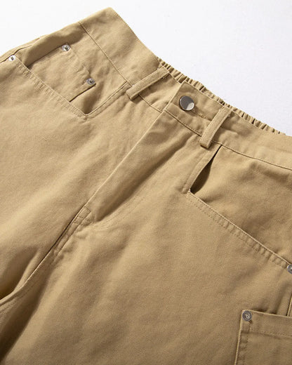 LOOSE FIT CURVED CARGO PANTS W1990
