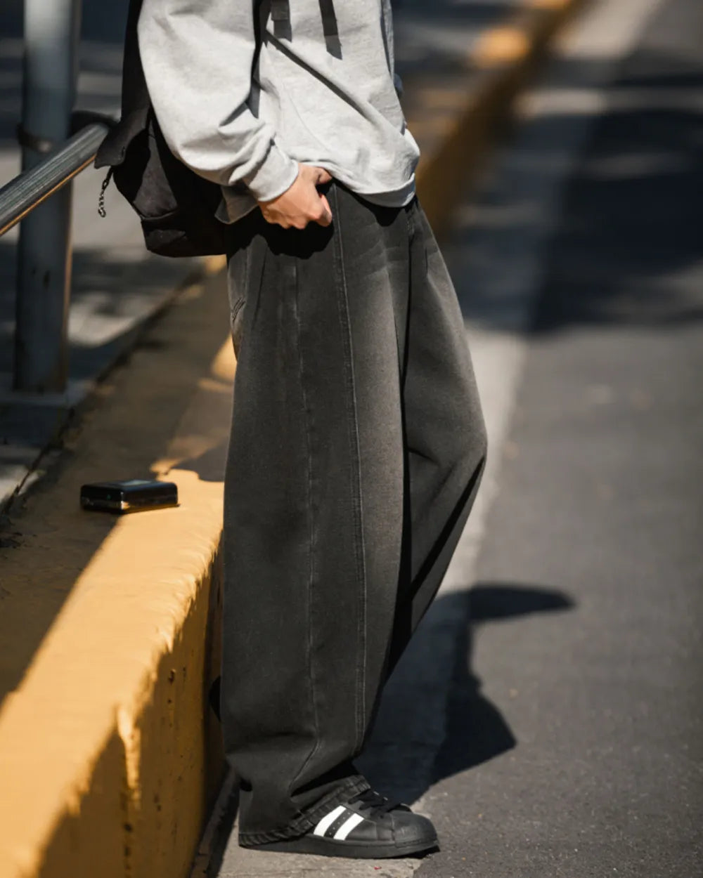 WIDE WASHED DENIM PANTS W1882