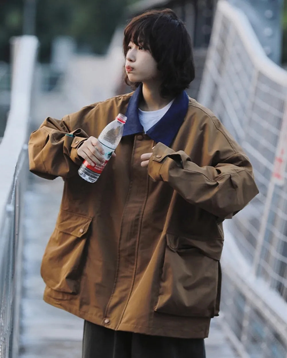 COLLAR CONTRAST WORK JACKET W1940