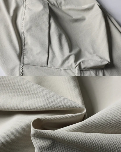 STRETCH NYLON WIDE CARGO PANTS W1862