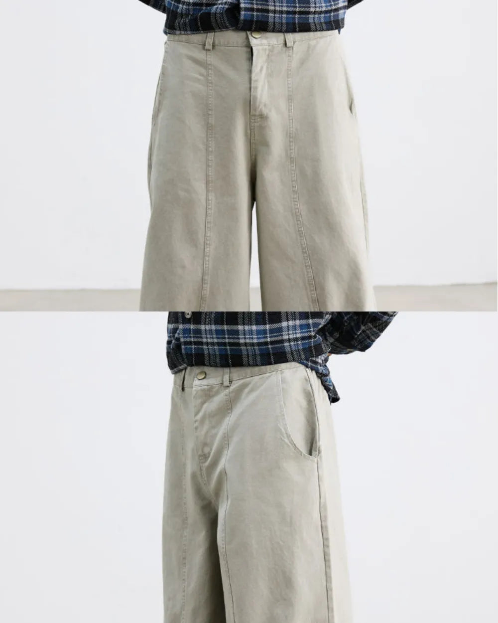 VINTAGE WASHED SEAM WIDE PANTS W1852
