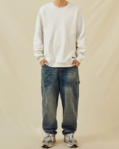 PANELLED RIBBED SWEAT W1879