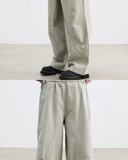 VINTAGE WASHED SEAM WIDE PANTS W1852