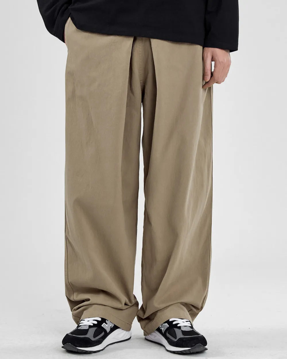 WIDE TUCKED CHINO PANTS W1873