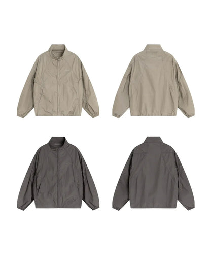 NYLON STAND COLLAR ZIPPER JACKET W1962