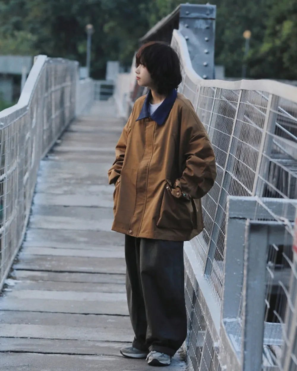 COLLAR CONTRAST WORK JACKET W1940