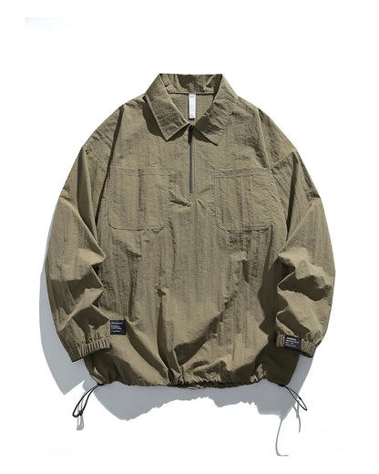 HALF ZIP NYLON PULLOVER JACKET W1846