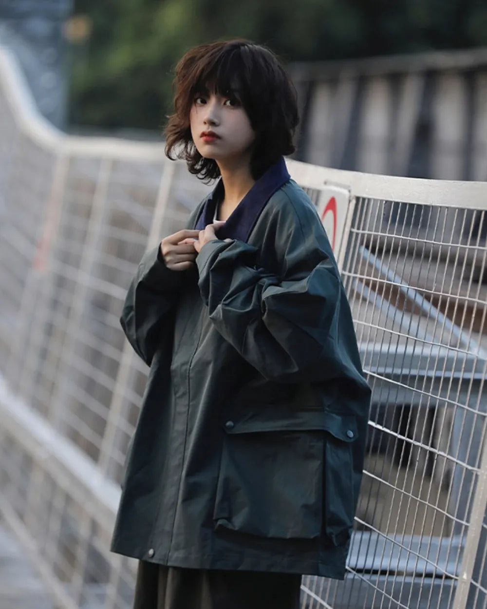 COLLAR CONTRAST WORK JACKET W1940