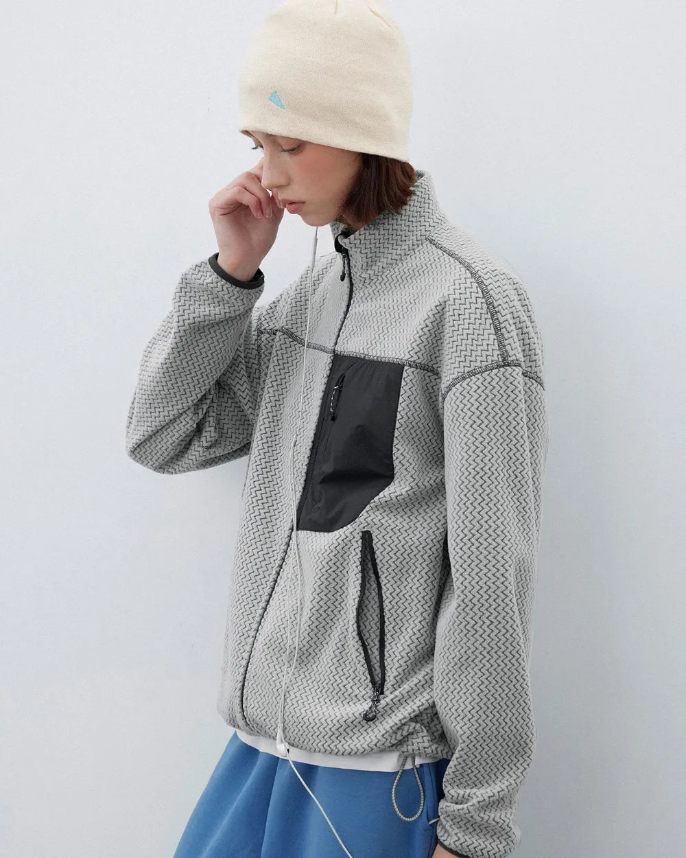 FLEECE ZIP UP ZIPPER JACKET W1933
