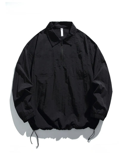 HALF ZIP NYLON PULLOVER JACKET W1846