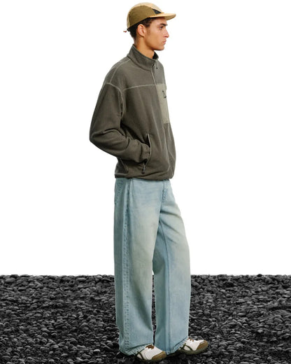 FLEECE ZIP UP ZIPPER JACKET W1933