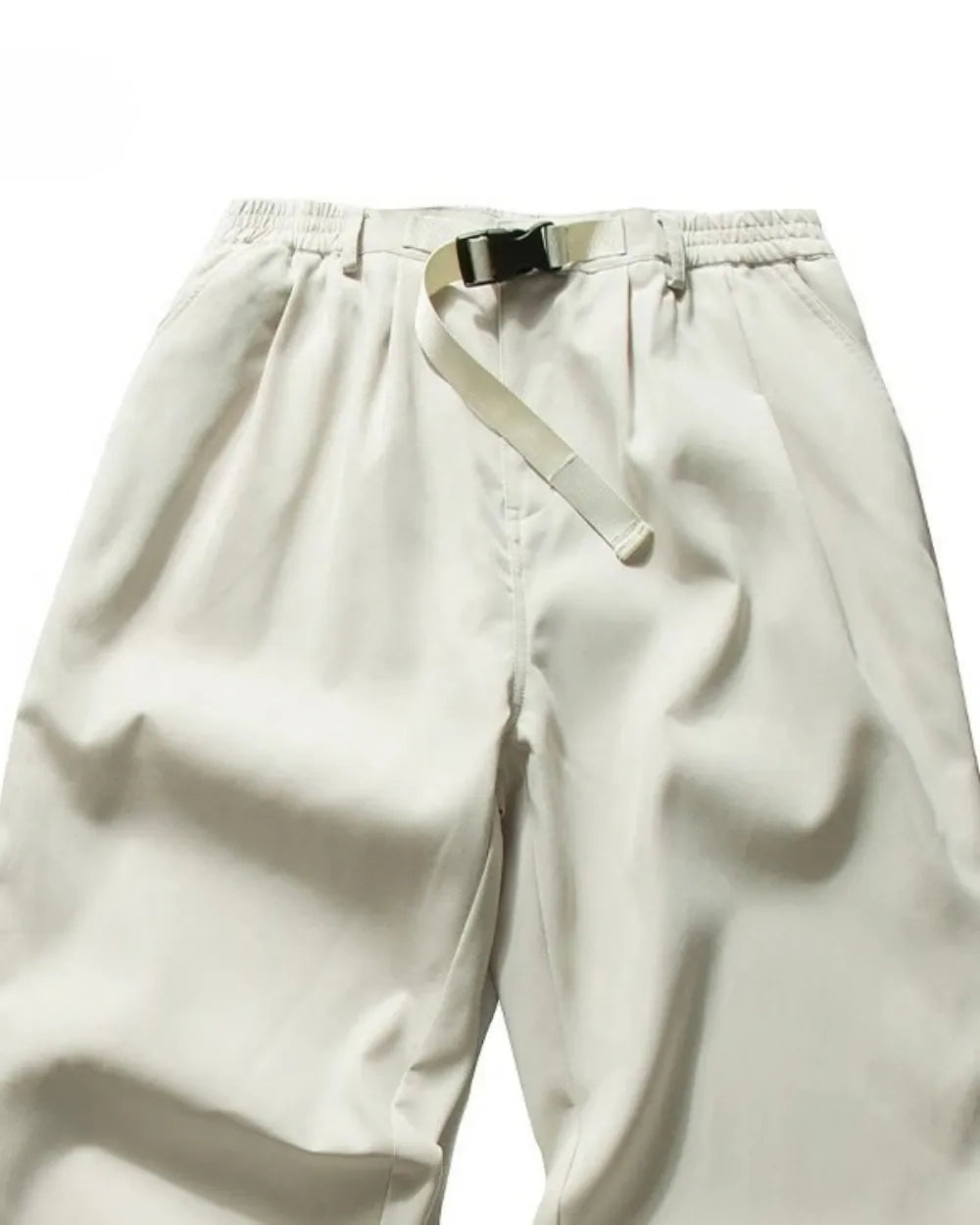 TUCKED BELTED LOOSE WIDE PANTS W1947