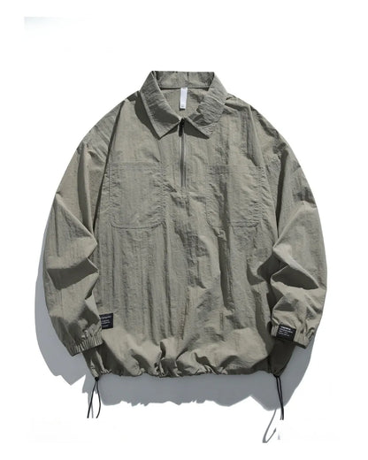 HALF ZIP NYLON PULLOVER JACKET W1846