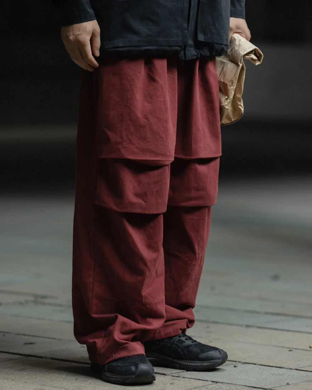 WIDE COTTON CARGO PANTS W1881