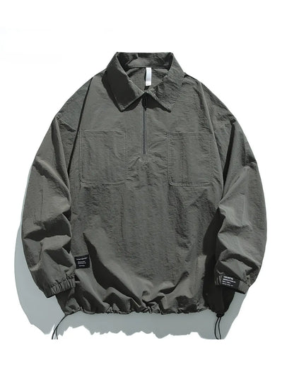 HALF ZIP NYLON PULLOVER JACKET W1846