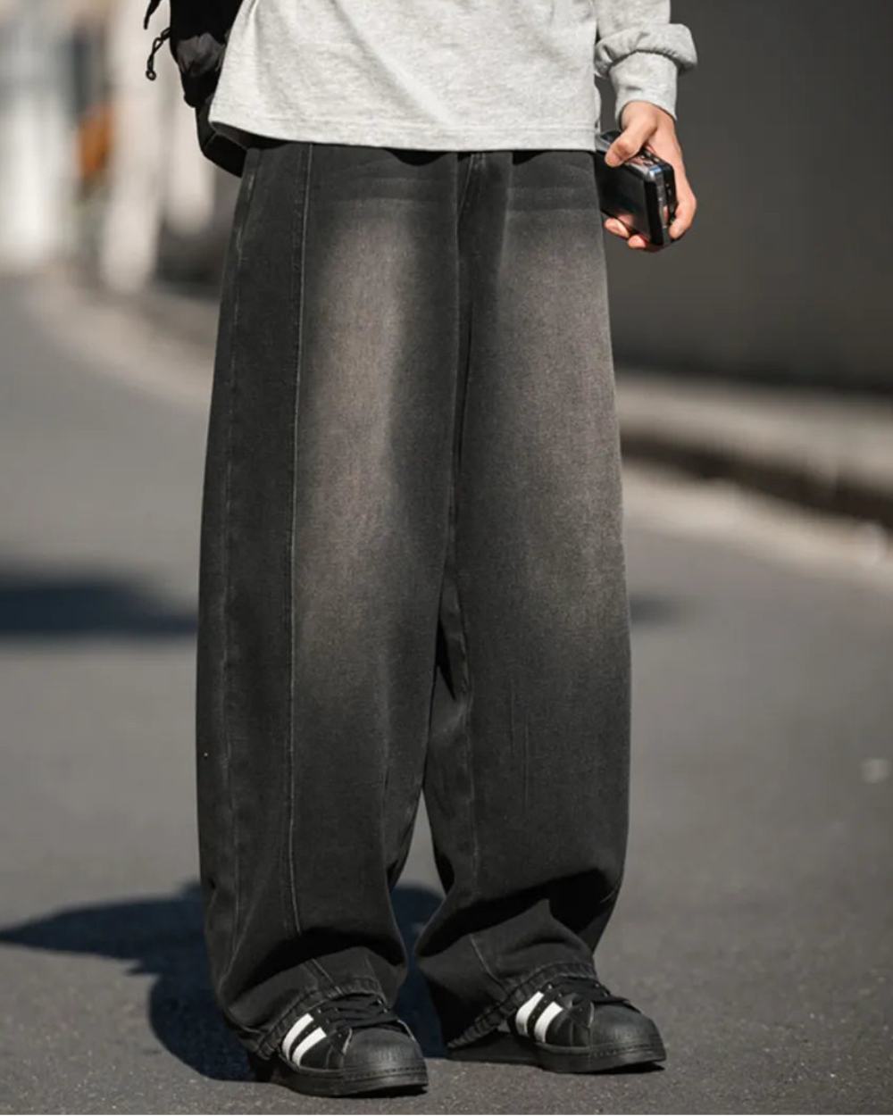 WIDE WASHED DENIM PANTS W1882