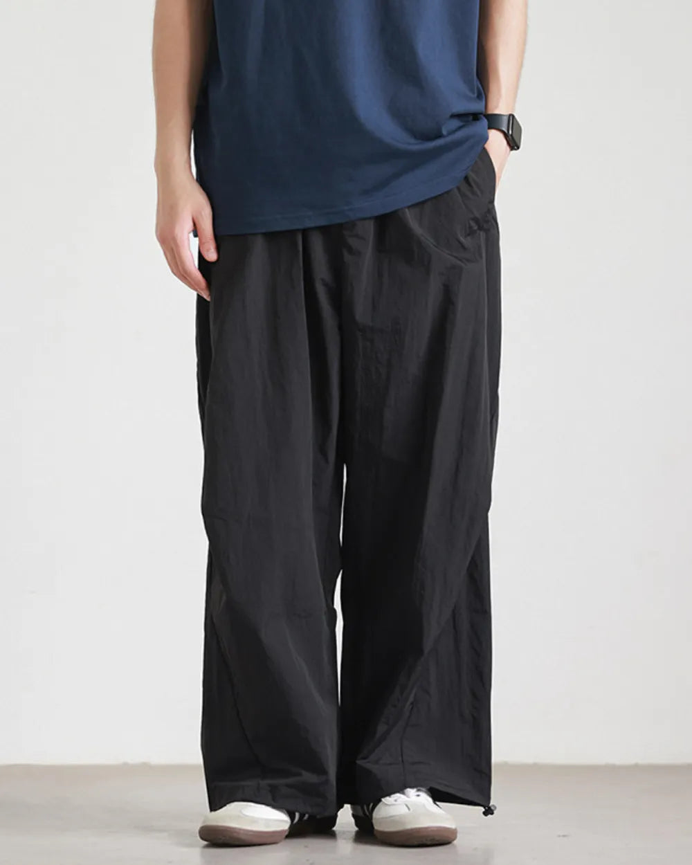 NYLON WIDE EASY PANTS W1822
