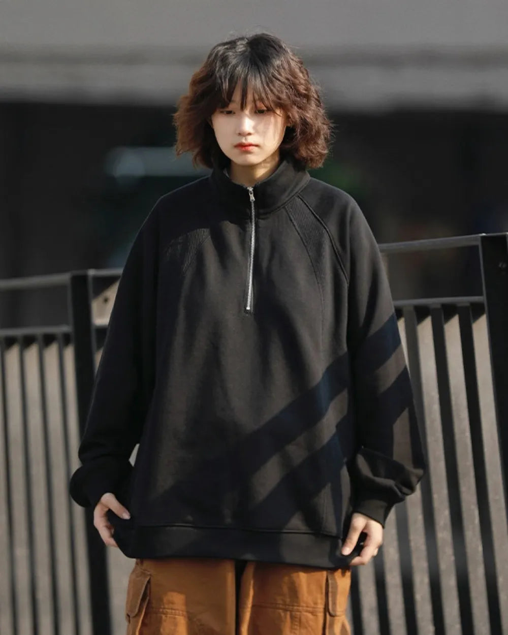 HALF ZIP RAGLAN SWEATSHIRT W1949