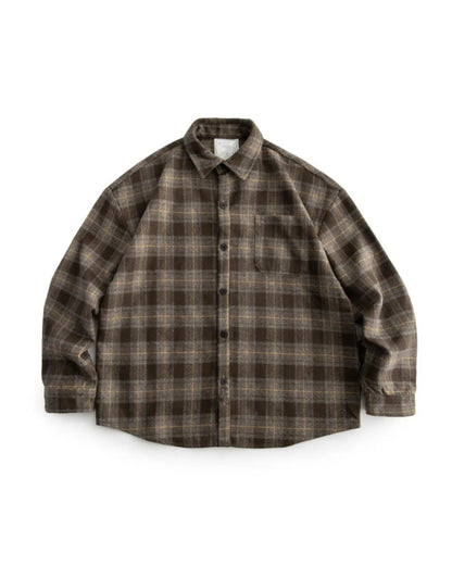 CHECK OVERSIZED FLANNEL SHIRTS W1843