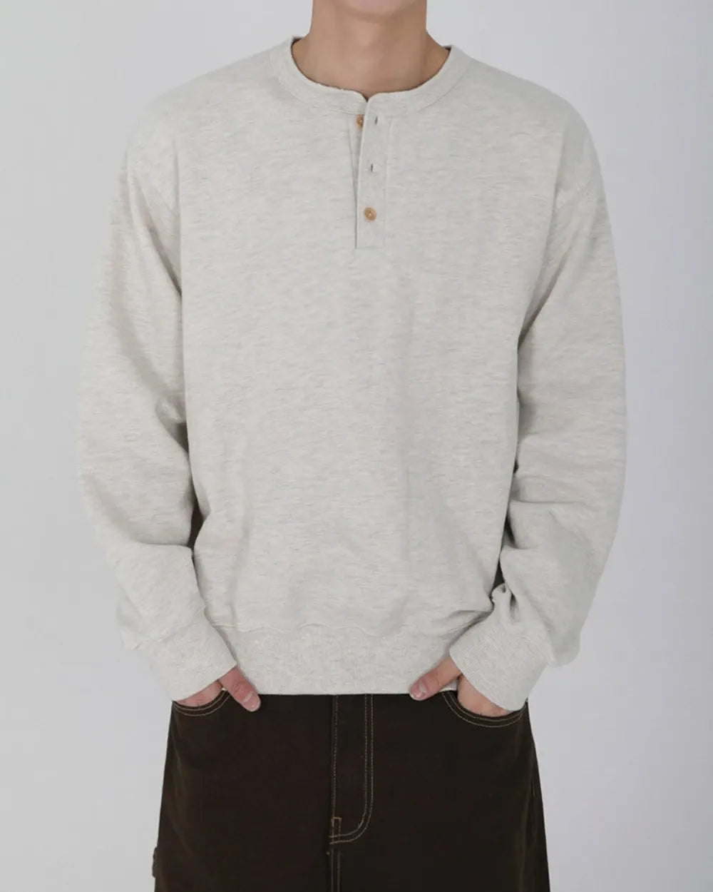 HENLEY NECK LONG TEE W1952