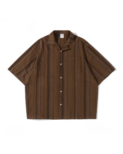 OPEN COLLAR STRIPE SHIRT W1813