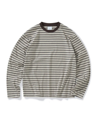 STRIPED LOOSE FIT LONG TEE W1955