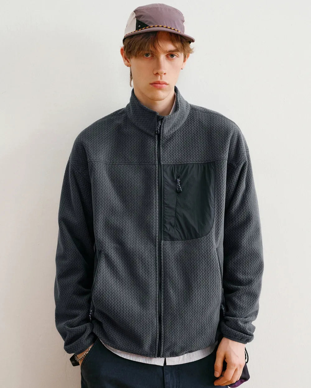 FLEECE ZIP UP ZIPPER JACKET W1933