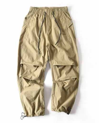 DRAWSTRING WIDE CARGO PANTS W1998