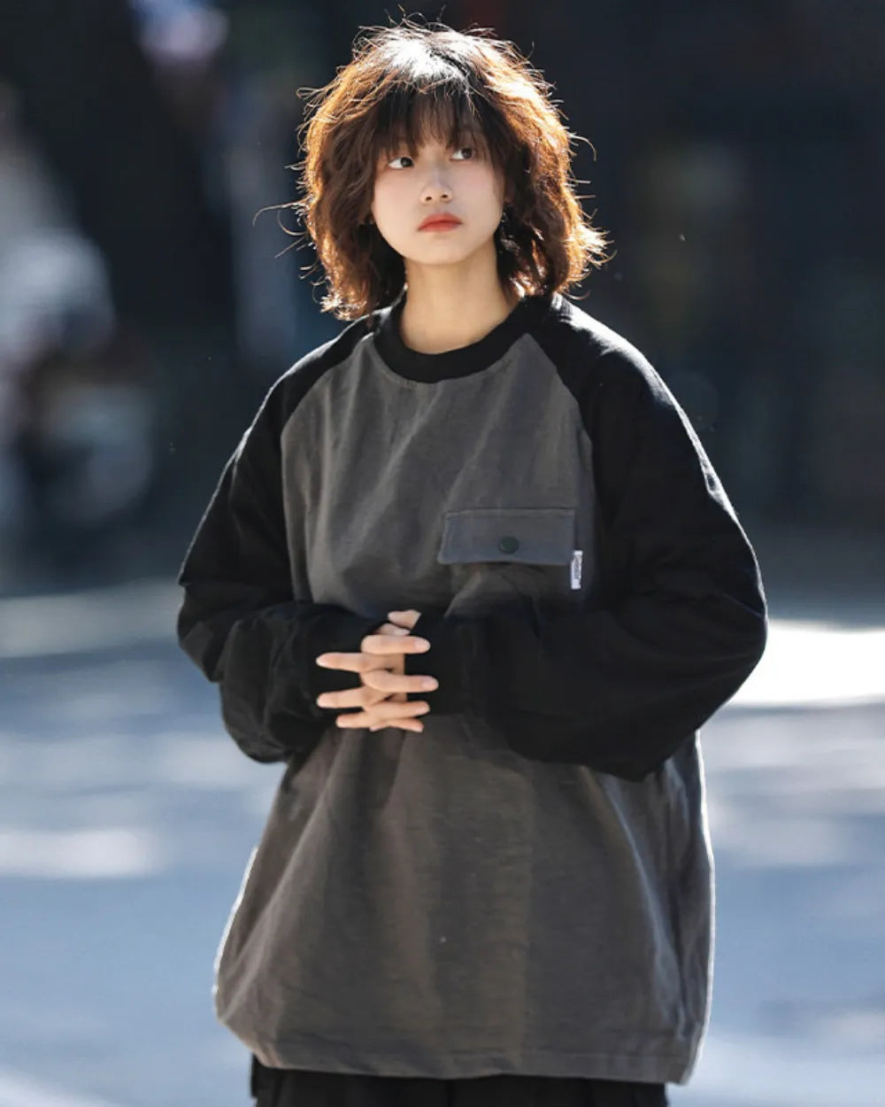 RAGLAN POCKET LONG SLEEVE TEE W1858