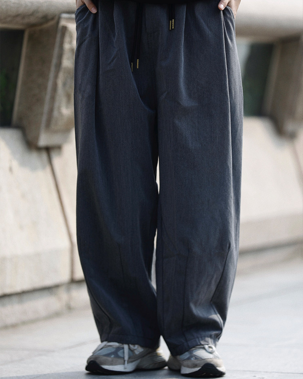 PLEATED TUCK WIDE PANTS W1840