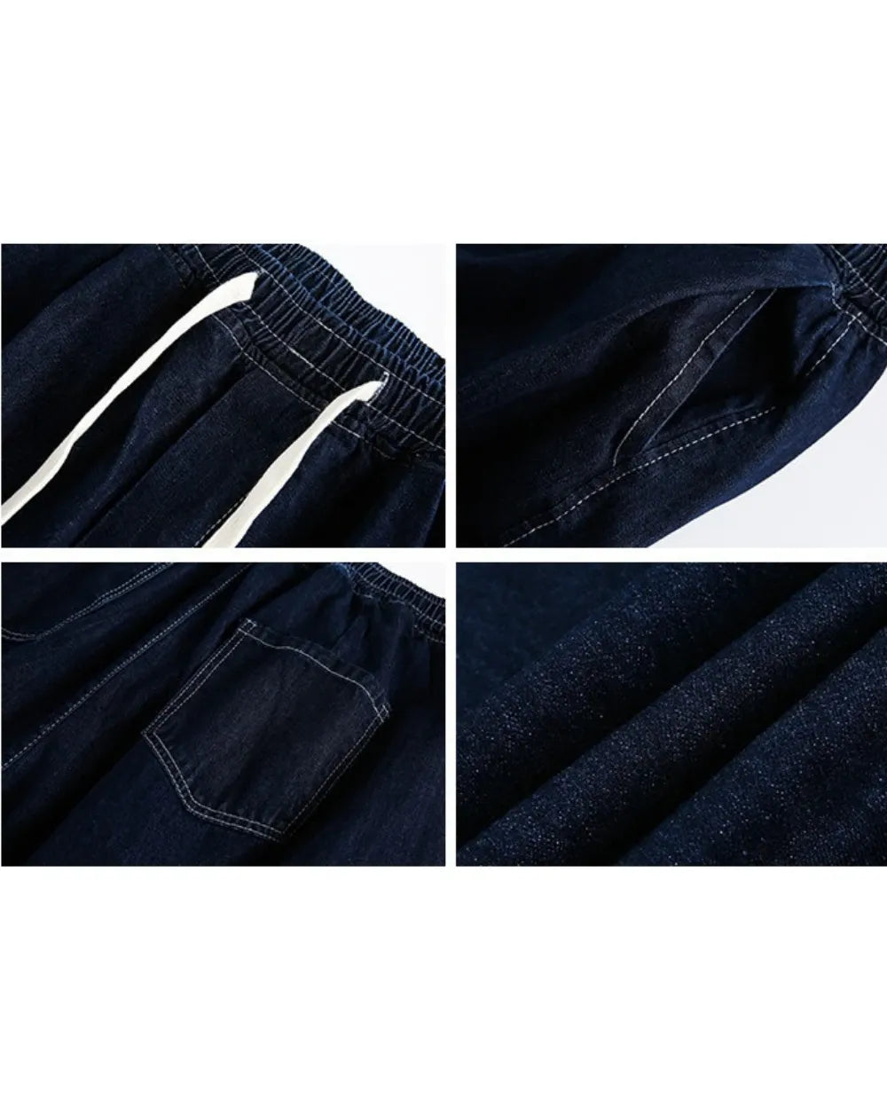 LOOSE DRAWSTRING DENIM PANTS W1948