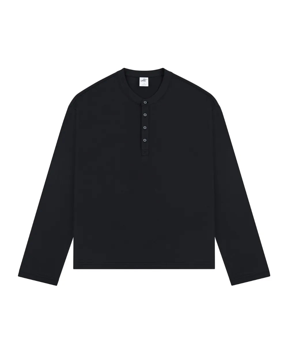 COTTON HENLEY NECK LOOSE TEE W1944