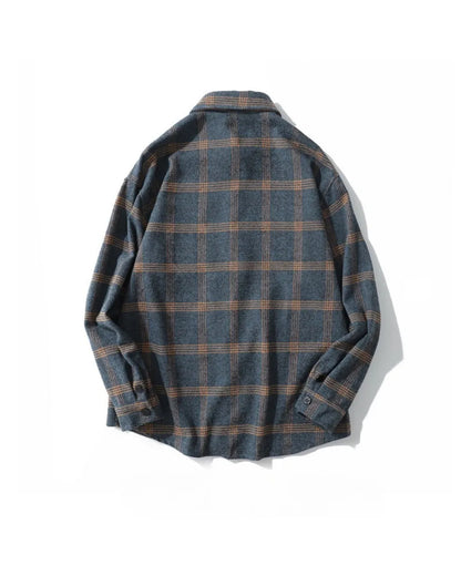RETRO CHECK OVERSIZED FLANNEL SHIRTS W1859
