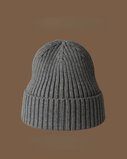 RIBBED KNIT BEANIE HAT W1971