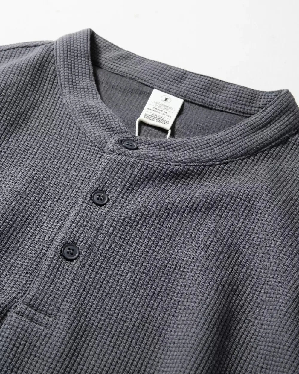 WAFFLE HENLEY NECK TEE W1958