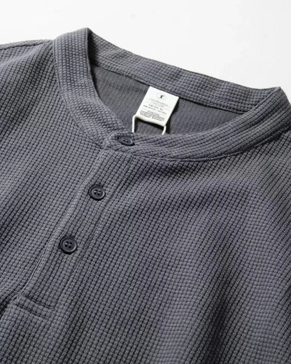 WAFFLE HENLEY NECK TEE W1958