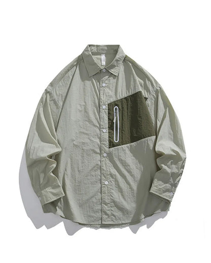 ZIP POCKET LONG SLEEVE SHIRT W1825
