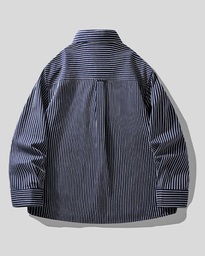 STRIPED WORK POCKET SHIRT JACKET W1980