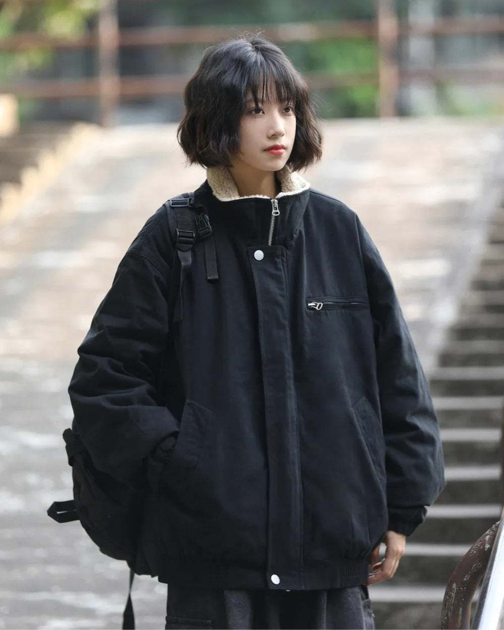 FLEECE COLLAR PADDING JACKET W1987