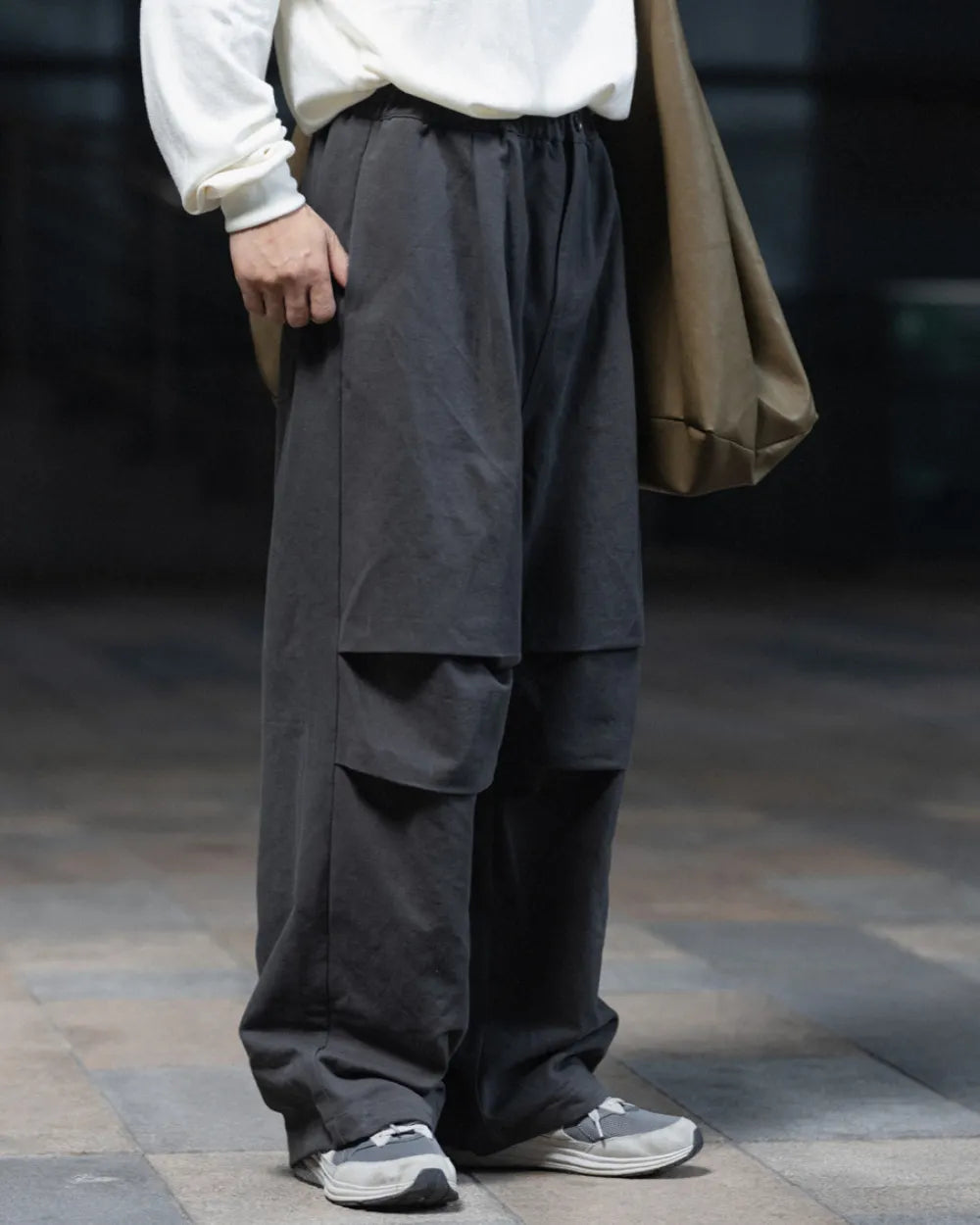 WIDE COTTON CARGO PANTS W1881