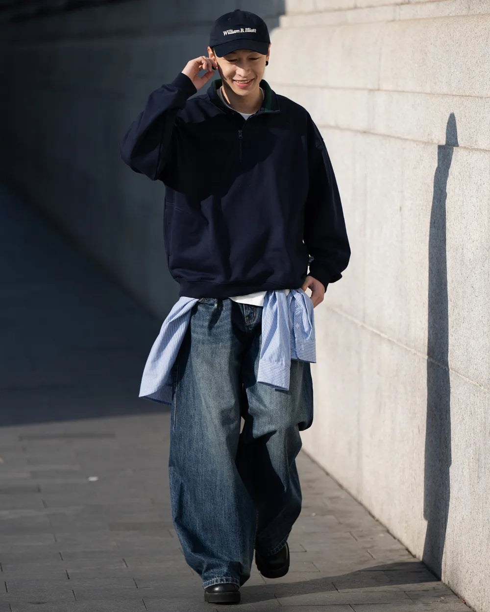 VINTAGE WASHED WIDE DENIM PANTS W1839
