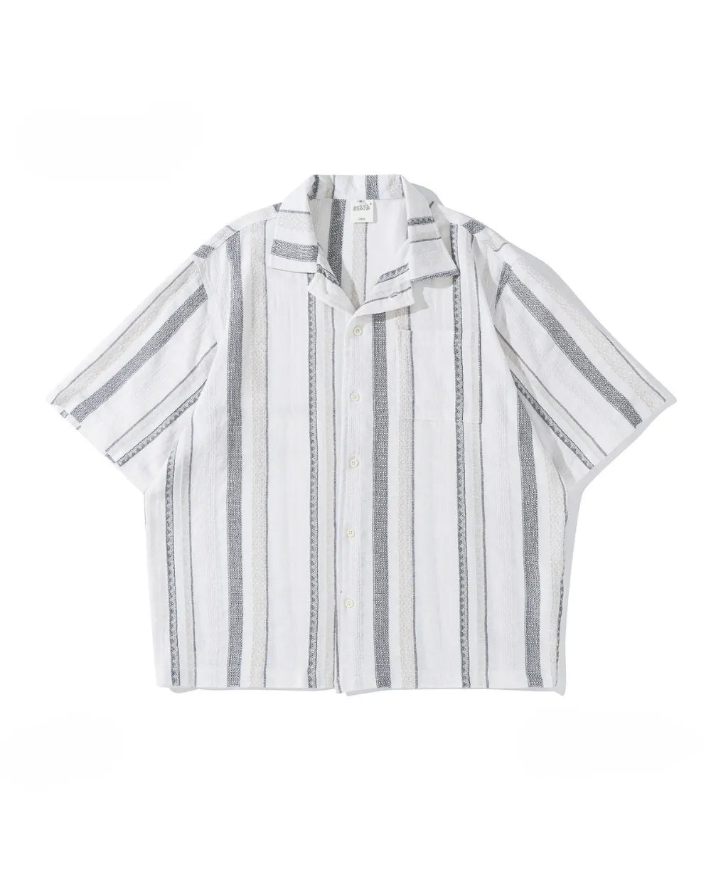 OPEN COLLAR STRIPE SHIRT W1813