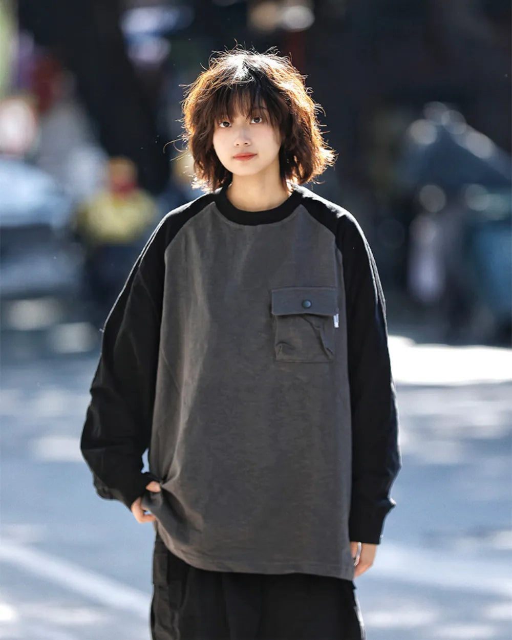RAGLAN POCKET LONG SLEEVE TEE W1858