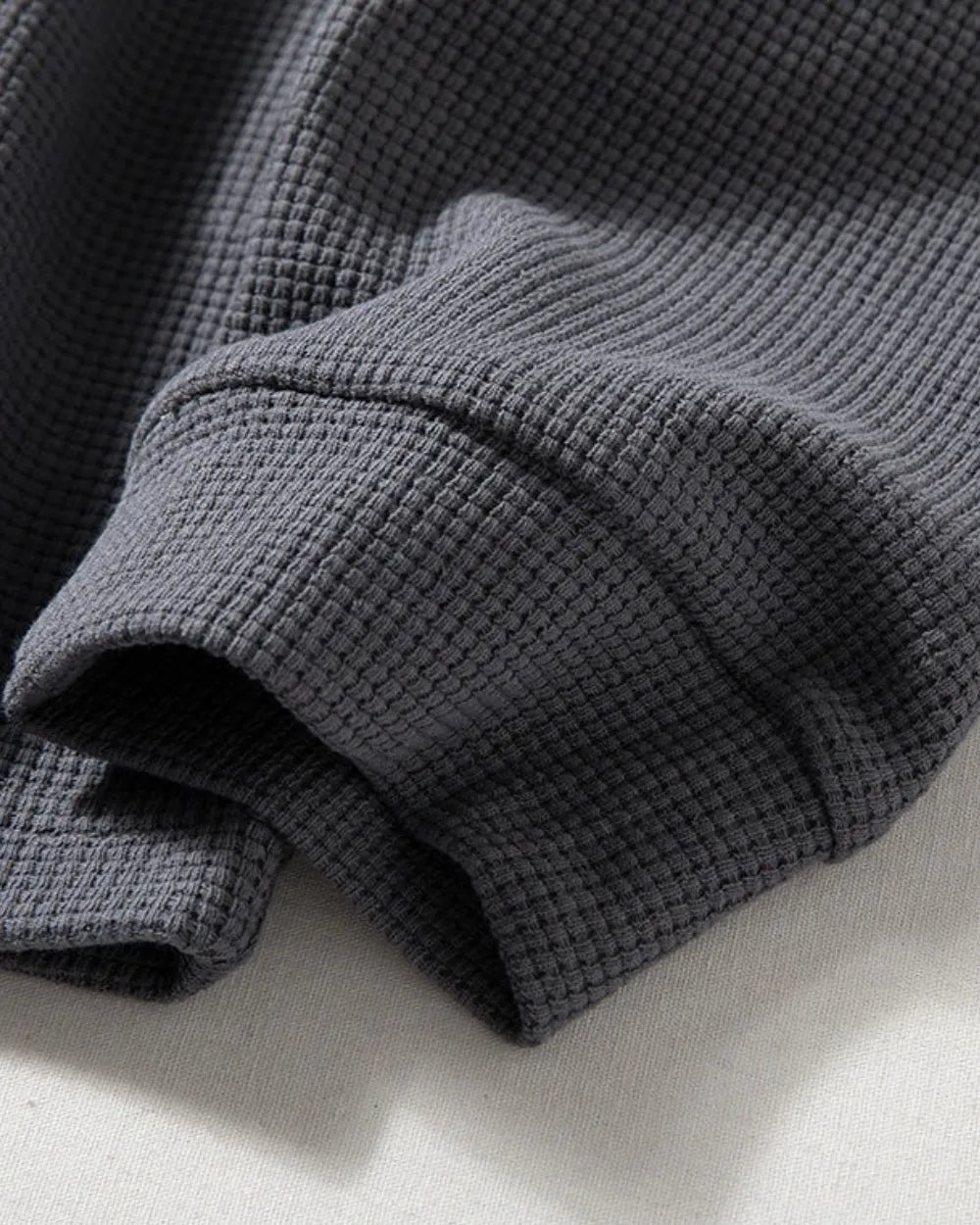 WAFFLE HENLEY NECK TEE W1958