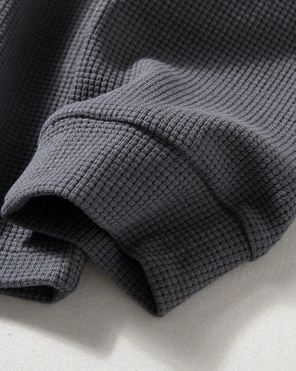 WAFFLE HENLEY NECK TEE W1958